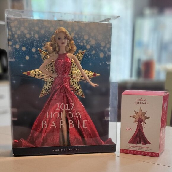 2017 Holiday Barbie Doll with Ornament (NRFB)
